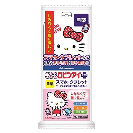Капли глазные детские HISAMITSU HELLO KITTY (ОТ 1 ГОДА ДО 15 ЛЕТ)